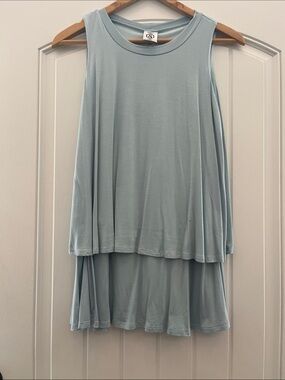 Agnes & Dora Light Blue Layered Tank Top